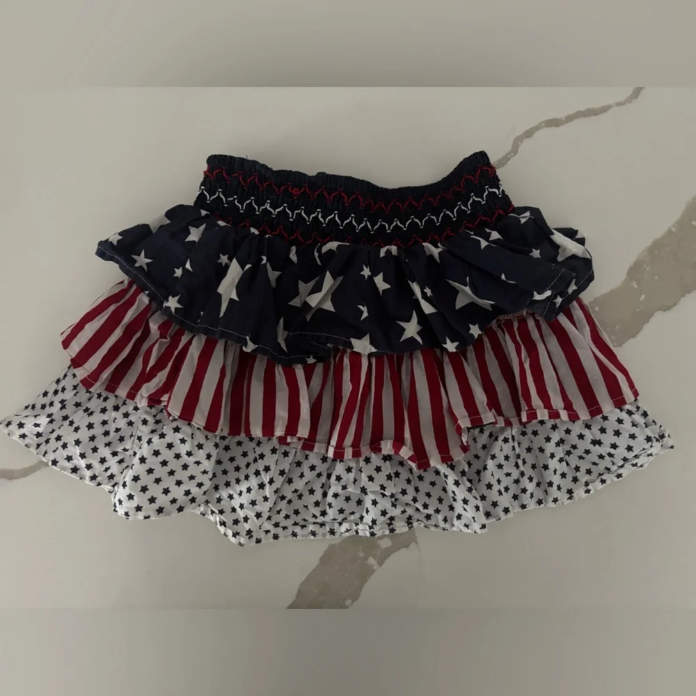 4th of July Ruffled Skirt Children’s Place Size 5 6 Stars Stripes Red White Blue